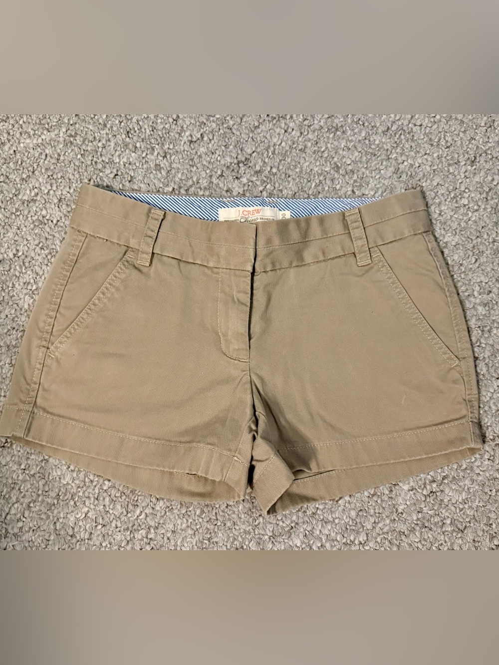 J.Crew Broken-In Chino Shorts 3” Khaki Tan Size 00 Like New